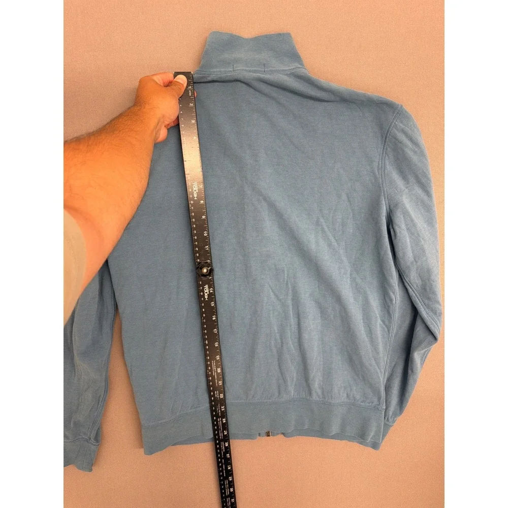 Polo Ralph Lauren Mens Full Zip Sweatshirt Blue Mock Neck Jacket Size M 2236